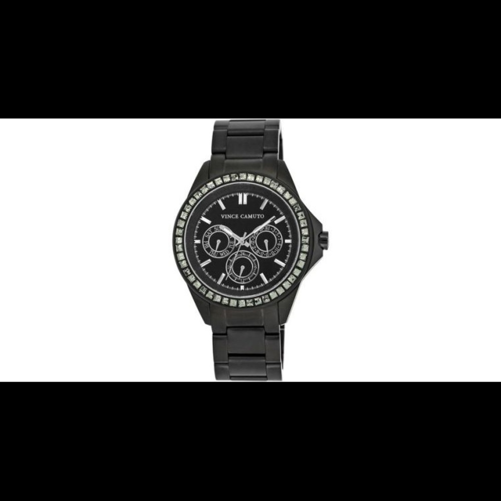 Vince Camuto Swarovski Crystal Matte Black Watch